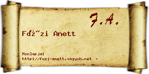 Füzi Anett névjegykártya